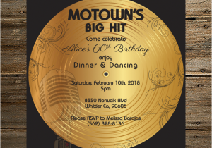 Motown Birthday Invitations Motown Invitation