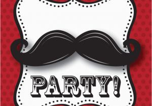 Moustache Birthday Invitations Invitation Anniversaire Moustache En Lot De 8 Vegaooparty