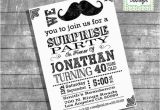 Moustache Birthday Invitations Mustache Bash Birthday Invitation Surprise Party Adult Invite