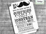 Moustache Birthday Invitations Mustache Bash Birthday Invitation Surprise Party Adult Invite