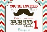 Moustache Birthday Invitations Mustache Birthday Party Invitations Cimvitation