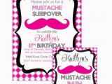 Moustache Birthday Invitations Mustache Sleepover Birthday Bash Printable Party Invitation