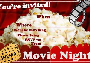 Movie Night Birthday Invitations Free Printable Invitations for Sleepover Party