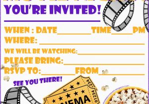 Movie Night Birthday Invitations Free Printable Invitations for Sleepover Party