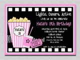 Movie Night Birthday Invitations Free Printable Movie Birthday Invitations Pink Movie Night Birthday Party