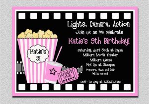 Movie Night Birthday Invitations Free Printable Movie Birthday Invitations Pink Movie Night Birthday Party