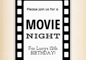 Movie Night Birthday Invitations Free Printable Movie Night Invitation Template Free Greetings island