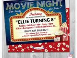 Movie theater Birthday Invitations Movie Party Invitations Printable Movie Invite