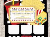 Movie theater Birthday Invitations Movie theater Birthday Invitation