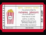 Movie theater Birthday Invitations Movie theater Birthday Party Invitation by Nattysuedesigns1