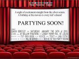 Movie theater Birthday Invitations Movie theater Birthday Party Invitations for A Night at the