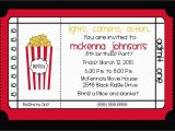 Movie theater Birthday Party Invitations Movie theater Birthday Party Invitation by Nattysuedesigns1