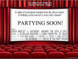 Movie theater Birthday Party Invitations Movie theater Birthday Party Invitations for A Night at the