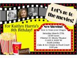 Movie theater Birthday Party Invitations Movie theater Birthday Party Invitations Oxsvitation Com
