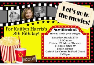 Movie theater Birthday Party Invitations Movie theater Birthday Party Invitations Oxsvitation Com