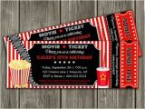 Movie theater Birthday Party Invitations Printable Movie Ticket Birthday Invitation Movie event