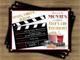 Movie theatre Birthday Invitations Movie Birthday Invitation Movie theatre Birthday Invitation