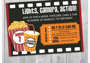 Movie theatre Birthday Invitations Movie Party Invitation Printable Boys or Girls Movie