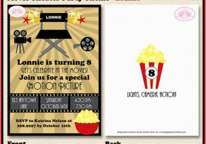 Movie theatre Birthday Invitations Movie theater Birthday Party Invitation Cinema Ticket 1st 6th