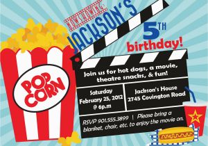 Movie theatre Birthday Invitations Movie theater Birthday Party Invitations Cimvitation