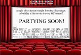 Movie theatre Birthday Invitations Movie theater Birthday Party Invitations for A Night at the