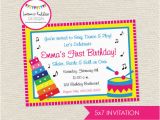 Music themed Birthday Invitations Free Printable Music themed Birthday Party Invitations