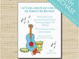 Music themed Birthday Invitations Music Birthday Invitation Kids Music themed Party