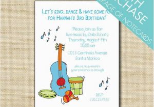 Music themed Birthday Invitations Music Birthday Invitation Kids Music themed Party