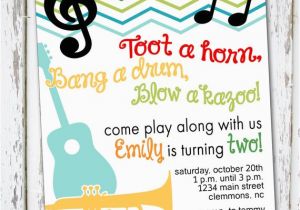 Music themed Birthday Invitations Music Musical Instruments Invitation