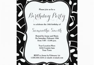 Music themed Birthday Invitations Music Notes themed Birthday Party Invitation Zazzle Com