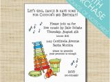 Music themed Birthday Invitations Music theme Birthday Party Invitation Cards Envelopes with