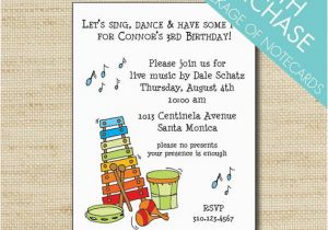 Music themed Birthday Invitations Music theme Birthday Party Invitation Cards Envelopes with