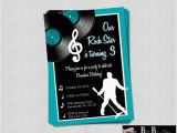 Music themed Birthday Invitations Rock Roll Music Birthday Party Invitation by