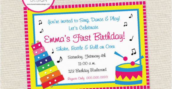 Music themed Birthday Party Invitations Free Printable Music themed Birthday Party Invitations