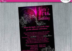Music themed Invitations for Birthday Disco Music theme Printable Birthday Invitation