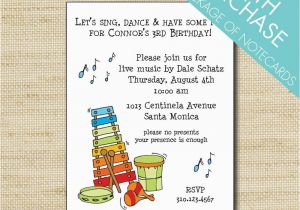 Music themed Invitations for Birthday Music themed Birthday Party Invitations Best Party Ideas
