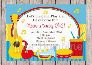 Music themed Invitations for Birthday Printable Music Birthday Party Invitation Music Party