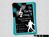 Music themed Invitations for Birthday Rock Roll Music Birthday Party Invitation