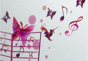 Musical Birthday Cards for Children Musical butterflies Birthday Card