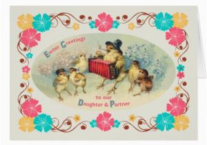 Musical Birthday Cards for Daughter Easter Daughter Partner Vintage Musical Chicks Greeting
