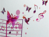 Musical Birthday Cards for Kids Musical butterflies Birthday Card