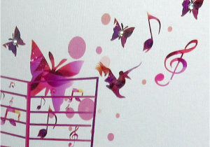 Musical Birthday Cards for Kids Musical butterflies Birthday Card