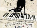 Musical Birthday Cards for son Black Cat Piano Birthday Card Perfect for A Special Person