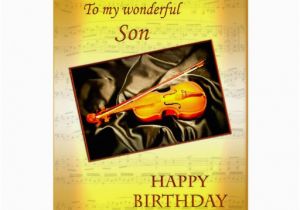 Musical Birthday Cards for son for son A Musical Birthday Card with A Violin Zazzle