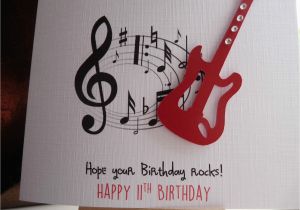 Musical Birthday Cards for son Handmade Personalised Guitar Male Birthday Card son