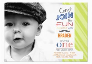 Mustache 1st Birthday Invitations Number Fun Mustache First Birthday Invitation 5 Quot X 7