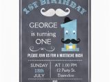 Mustache Invitations for First Birthday Boys Chalkboard Mustache 1st Birthday Invitation Zazzle