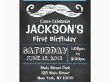 Mustache Invitations for First Birthday Chalkboard Moustache First Birthday Invitation Zazzle Ca