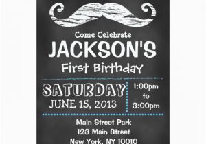 Mustache Invitations for First Birthday Chalkboard Moustache First Birthday Invitation Zazzle Ca