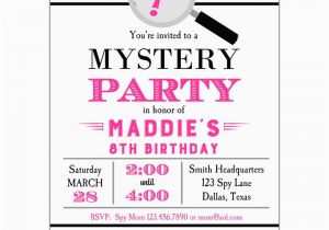 Mystery Birthday Party Invitations Girl 39 S Mystery Detective Spy Party Invitation by that